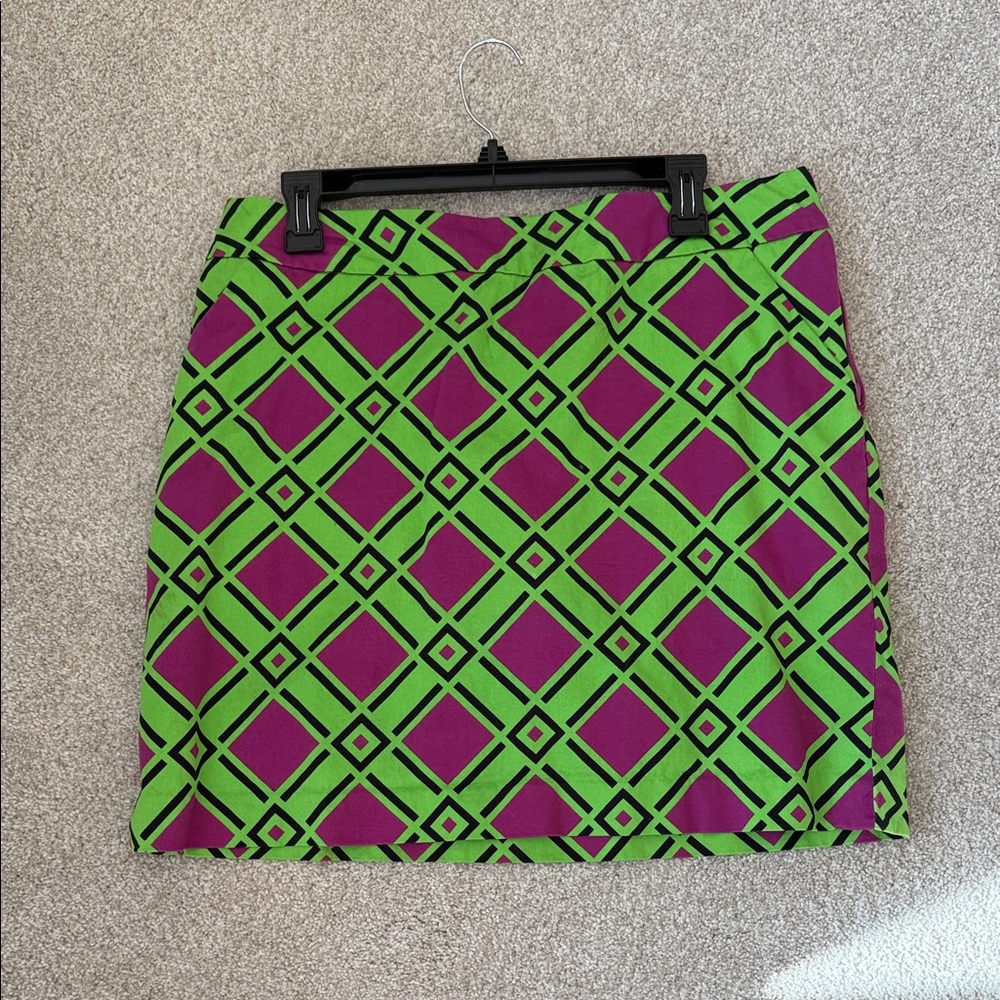 Loudmouth Vibrant Green and Purple Mini Skort